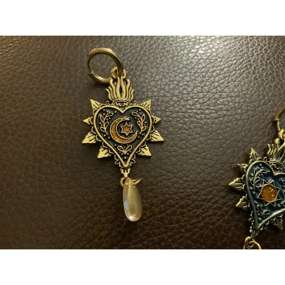 Free People Heart Star Moon Earrings Hoop Gold Celestial Boho Flower Southwest